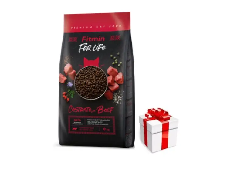 Nejprodávanější FITMIN Cat For Life Kastrát hovězí 8kg + PŘEKVAPENÍ ZDARMA !!!
