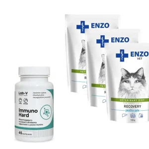 ENZO VET Recovery pro kočky 3x100g + LAB-V Immuno Hard 45 tablet Finální Výprodej