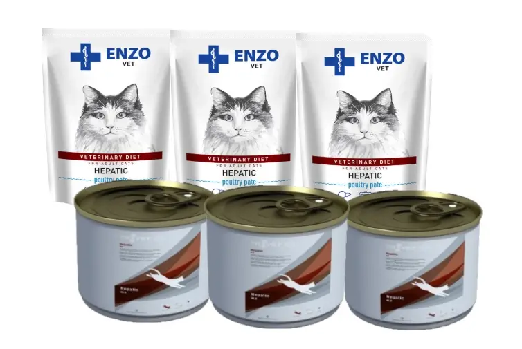 Nejlepší Volba Trovet Hepatic Cat HLD 100g + ENZO VET Hepatic 3x100g