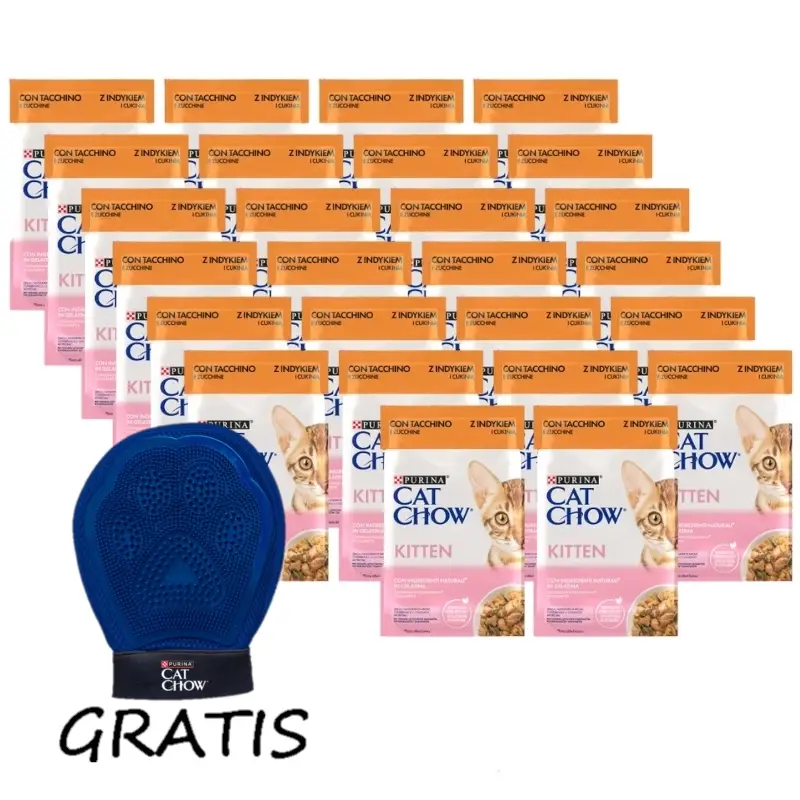 CAT CHOW Krmivo pro koťata s krůtím masem a cuketou v želé 26x85g Sezónní Sleva