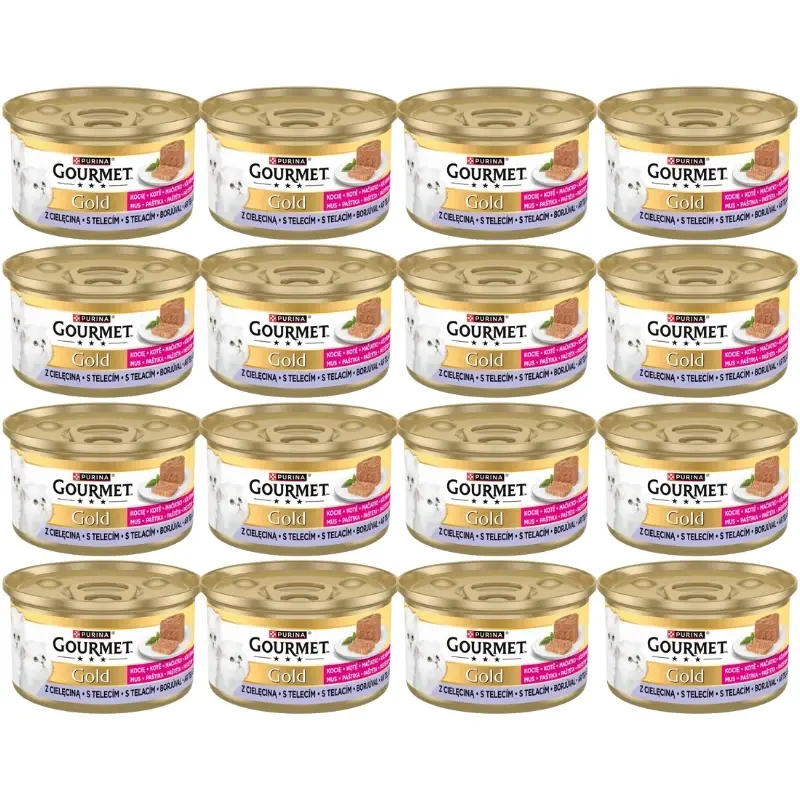 Purina Gourmet Gold Kitten pěna s telecím masem 48x85g Poslední Šance