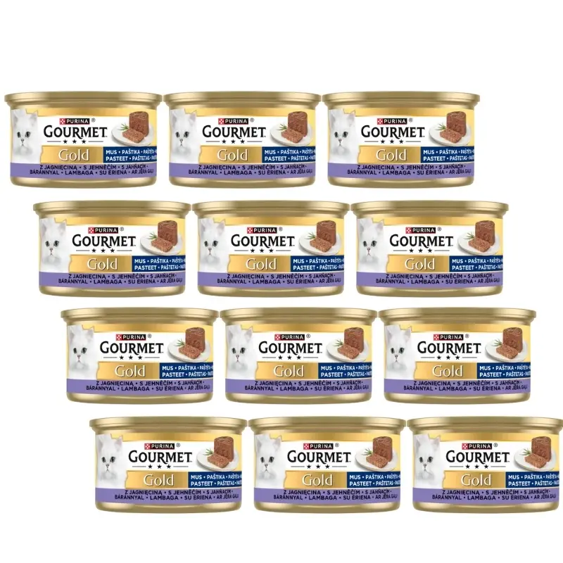 Výprodej Purina Gourmet Gold mousse s jehněčím masem 12x85g