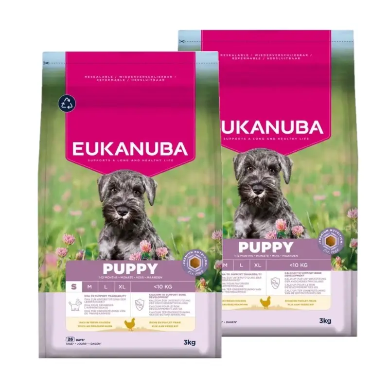 Cenový Hit EUKANUBA Growing Puppy Small Breed 2x3kg kuře