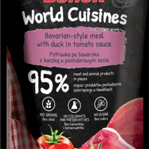 Hit Sezóny Super Benek World Cuisines Kompletní krmivo pro dospělé kočky. Bavorská dušená kachna v rajčatové omáčce 100 g