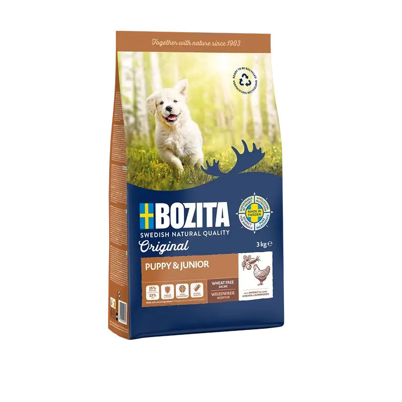 Nová Kolekce Bozita Original Puppy & Junior Kuře - Suché krmivo pro psy - 3 kg