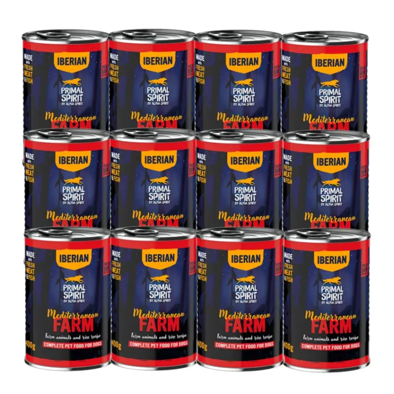 PRIMAL SPIRIT Iberian Mediterranean Farm, plechovka 12x400g Akční Cena