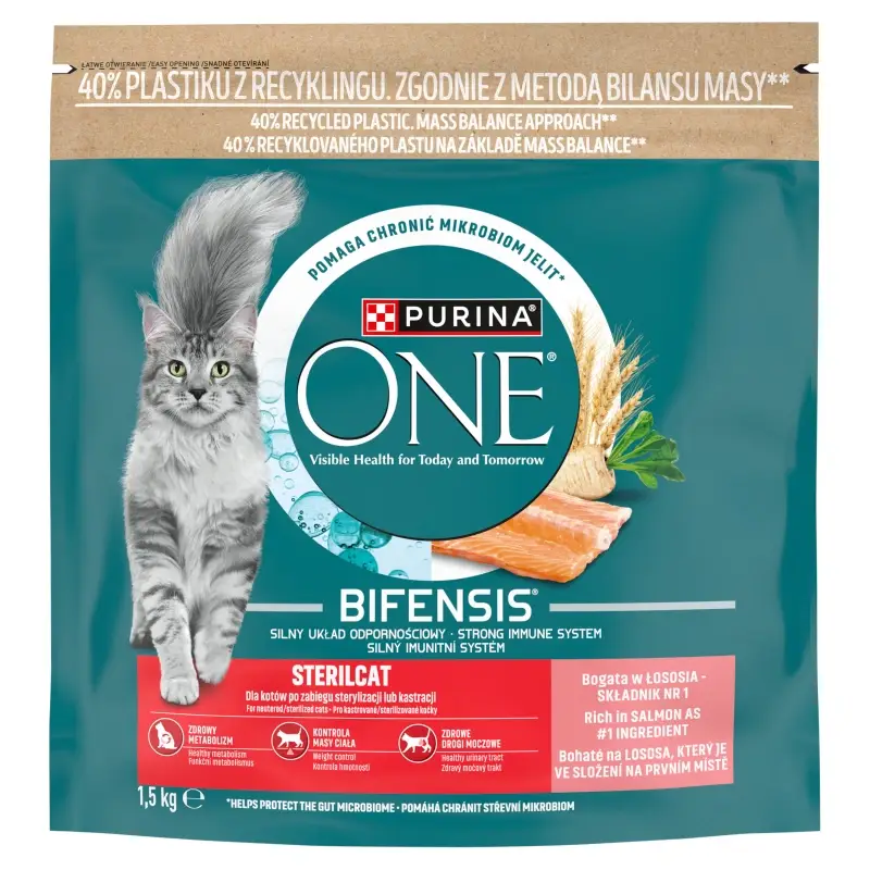 PURINA ONE Bifensis Sterilcat Krmivo pro kočky s vysokým obsahem lososa 1,4 kg Ověřený
