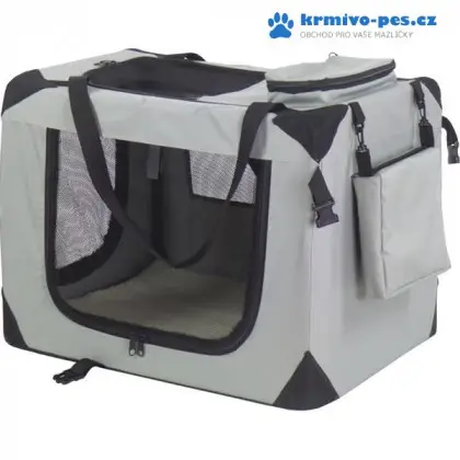 Bezpečná Platba Přepravka látková Dogcrate 82x58x58 šedý A.K.