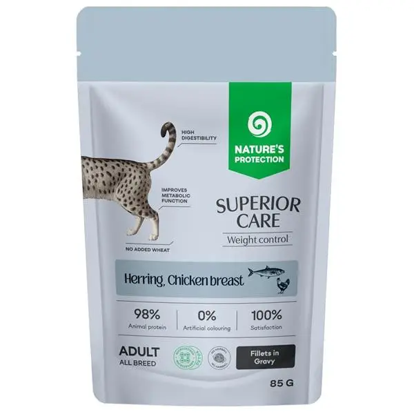 Nature's Protection Superior Care Cat kapsička Weight Control Herring/Chicken 85g Ihned K Objednání