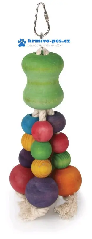 Finální Výprodej Hračka pro střední a velké papoušky dřevěná 22cm