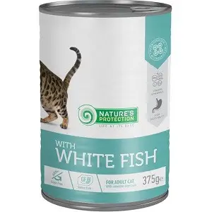 Cenový Hit Nature's Protection Cat konzerva Adult bílá ryba 375 g