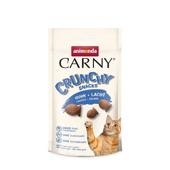 Rychlé Dodání Animonda kočka CARNY pochoutka Crunchy kuře/losos 50g