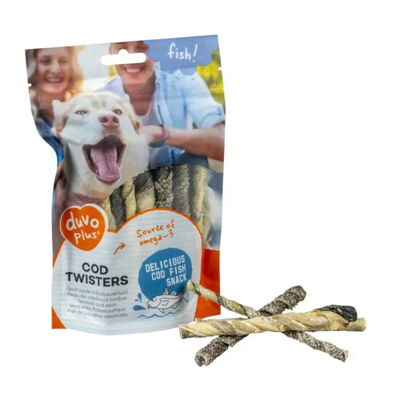 Duvo+ dog Fish! Cod twisters 100g Časově Omezené