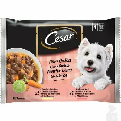 Značkový Cesar Selection kapsa výběr v omáčce 4x100g