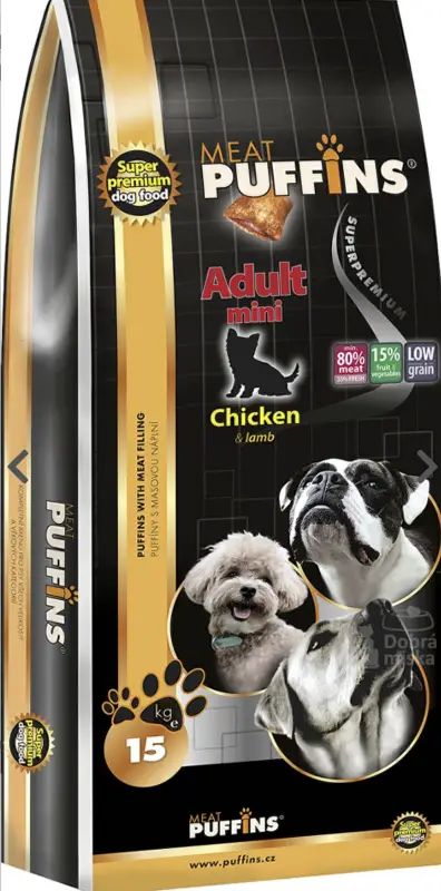 Nejlepší Cena Puffins Dog Adult Yorkshire&Mini Chicken 15kg