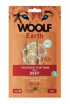 WOOLF Earth poch. NooHide M Flat Bar Beef 90g Nízká Cena