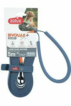 Nejprodávanější Vodítko pes BIVOUAK ploché,silik.15mm/5m modrá Zolux