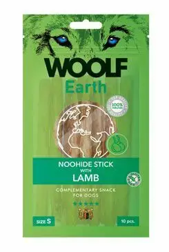 Levný WOOLF Earth poch. NooHide S Sticks with Lamb 90g