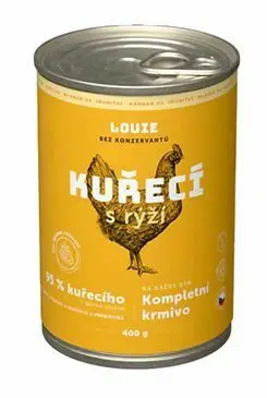 Louie Dog konz. Kuřecí s rýží a prebiotiky 400g Ověřený