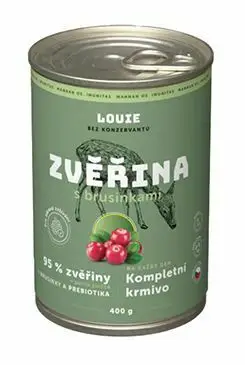 Louie Dog konz. Zvěřina s brusinkami a prebiotiky 400g Sezónní Sleva