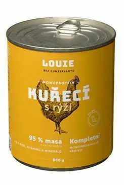 Louie Dog konz. Kuřecí s rýží a prebiotiky 800g Nakupujte Hned