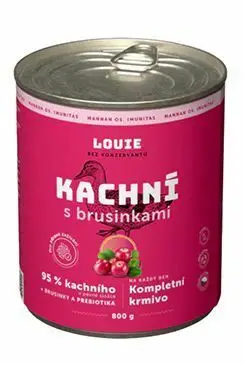 Louie Dog konz. Kachní s brusinkami a prebiotiky 800g Dokud Zásoby Vydrží