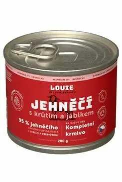 Louie Dog konz. Jehněčí s krůtím,jablk.prebiotiky 200g Aktuální