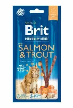Cenově Výhodný Brit Premium Cat by Nature Sticks Salmon&Trout(3pcs)