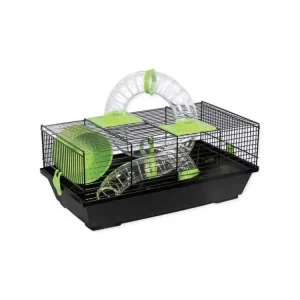 Nízká Cena Klec SMALL ANIMAL Libor černá se zelenou výbavou 50 cm