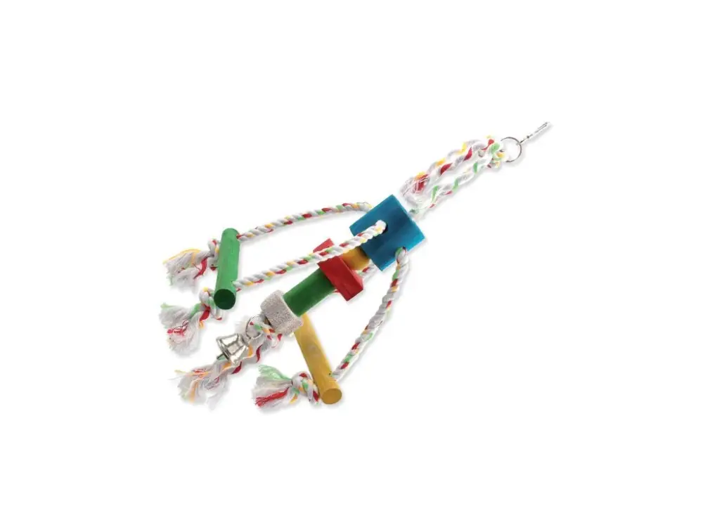 Hračka BIRD JEWEL Chobotnička závěsná dřevo - provaz 29 cm Ihned K Objednání