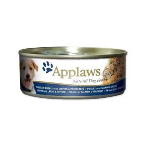 Aktuální Applaws konzerva Dog 156g kuře, losos a zelenina