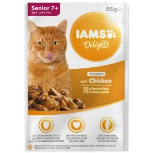 Poslední Šance IAMS kapsička cat senior delights chicken in gravy 85 g
