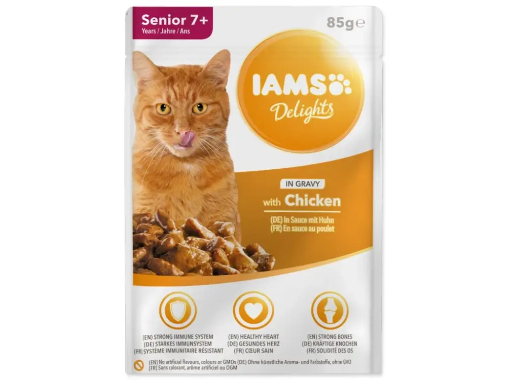 Poslední Šance IAMS kapsička cat senior delights chicken in gravy 85 g
