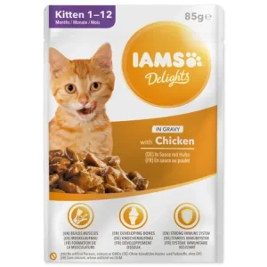 Bezpečná Platba IAMS kapsička kitten delights chicken in gravy 85 g