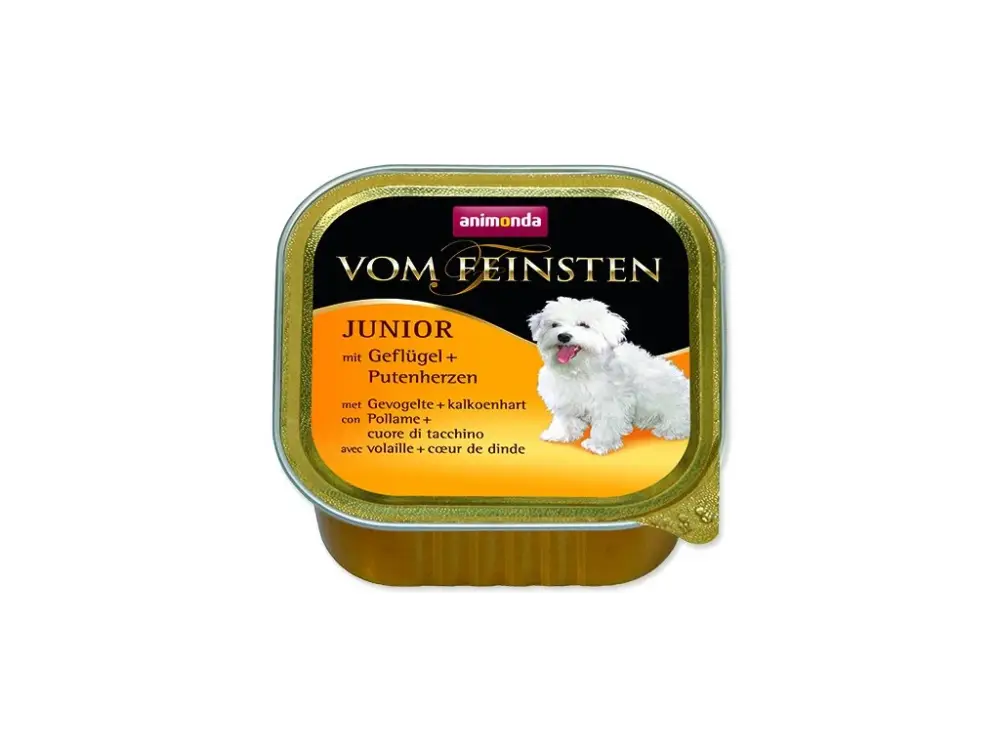 Paštika ANIMONDA Vom Feinsten Junior drůbeží + krůtí srdce 150g Cenový Hit