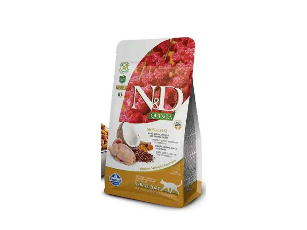 Cenově Výhodný N&D Grain Free Cat Adult Quinoa Skin&Coat Quail & Coconut