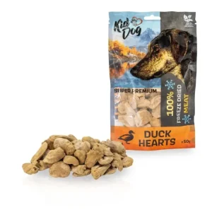 Originální KIDDOG SUPER PREMIUM 100% kachní srdíčka sušená mrazem 50 g