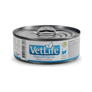 Vet Life Natural Feline konz. Hypoallergenic Pork & Potato 85 g Dokud Zásoby Vydrží